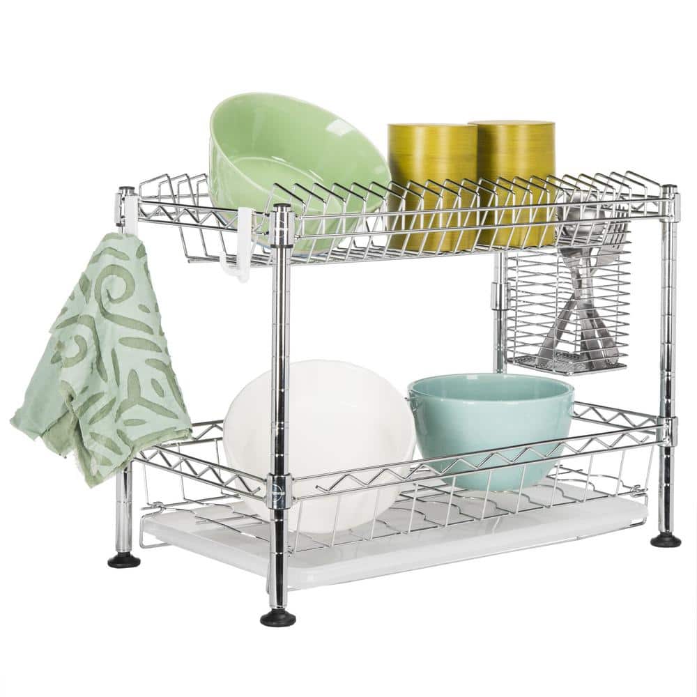 Brooklyn 24 in. Adjustable Dish Rack, Chrome - Hercitys