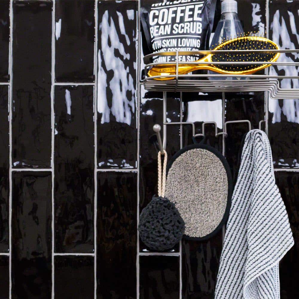 Catalina Black 3 in. x 12 in. x 8 mm Ceramic Wall Backsplash Subway Tile (44-Pieces 10.76 sq.ft./case) - Hercitys