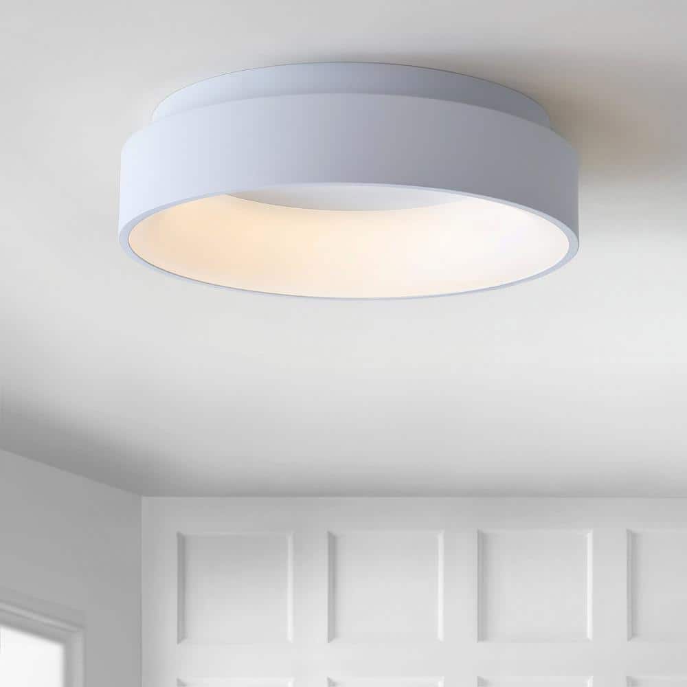 Ring 17.7 in. White Integrated LED Flush Mount Ceiling Light - Hercitys