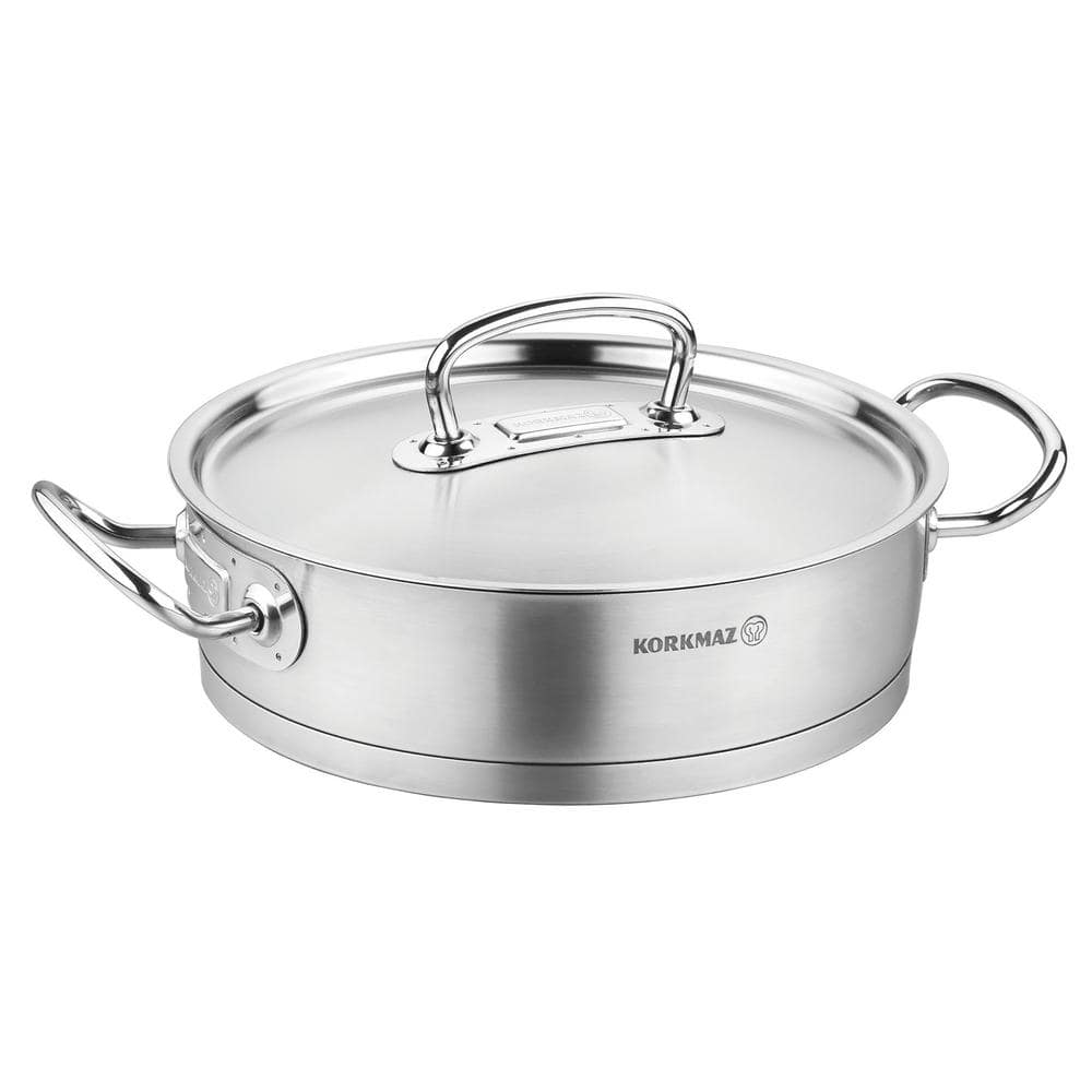 Proline Professional Series 3.1 Liter Stainless Steel Saute Pan with Lid in Silver - Hercitys
