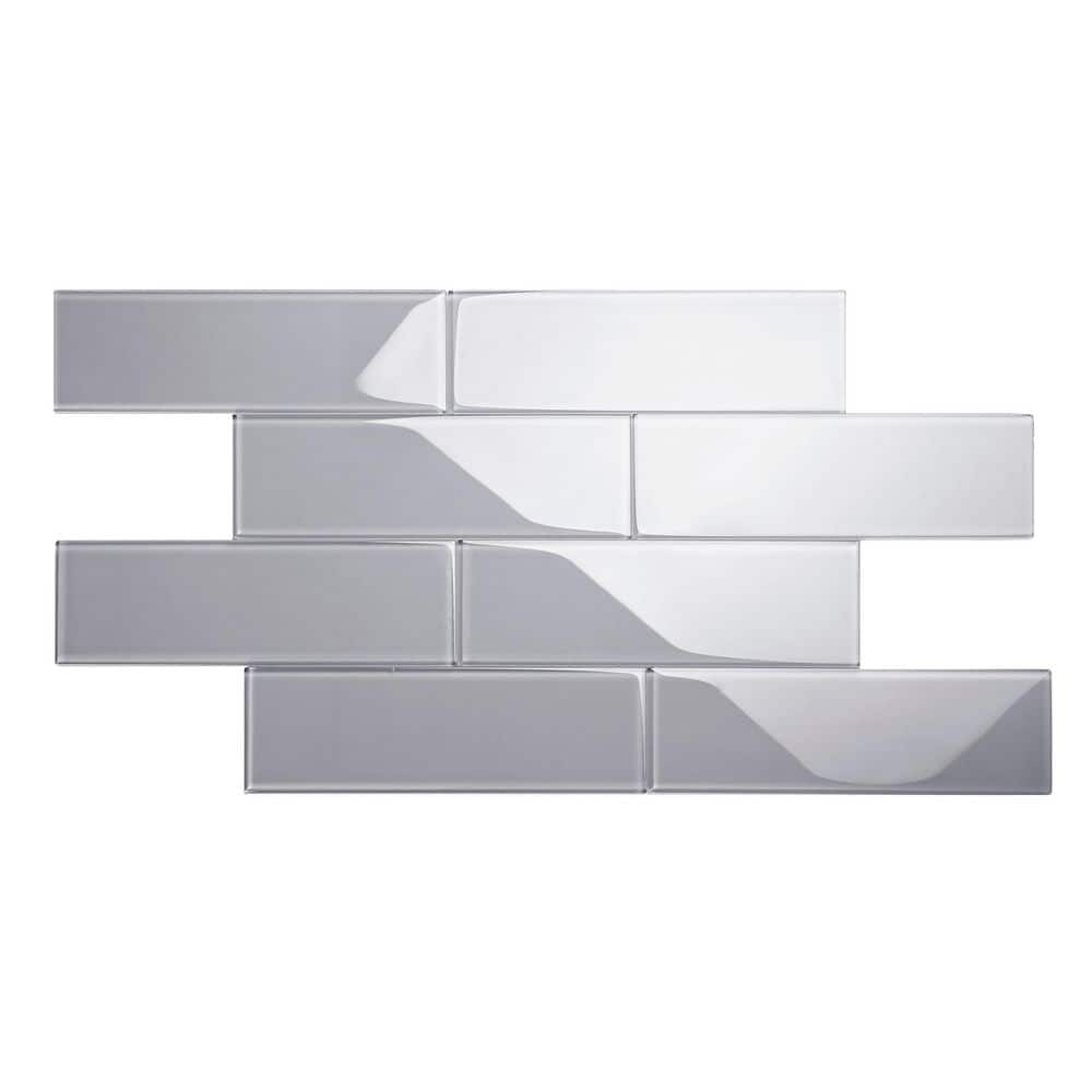 Lavender Gray 4 in. x 12 in. x 8mm Glass Subway Tile (5 sq. ft./Case) - Hercitys
