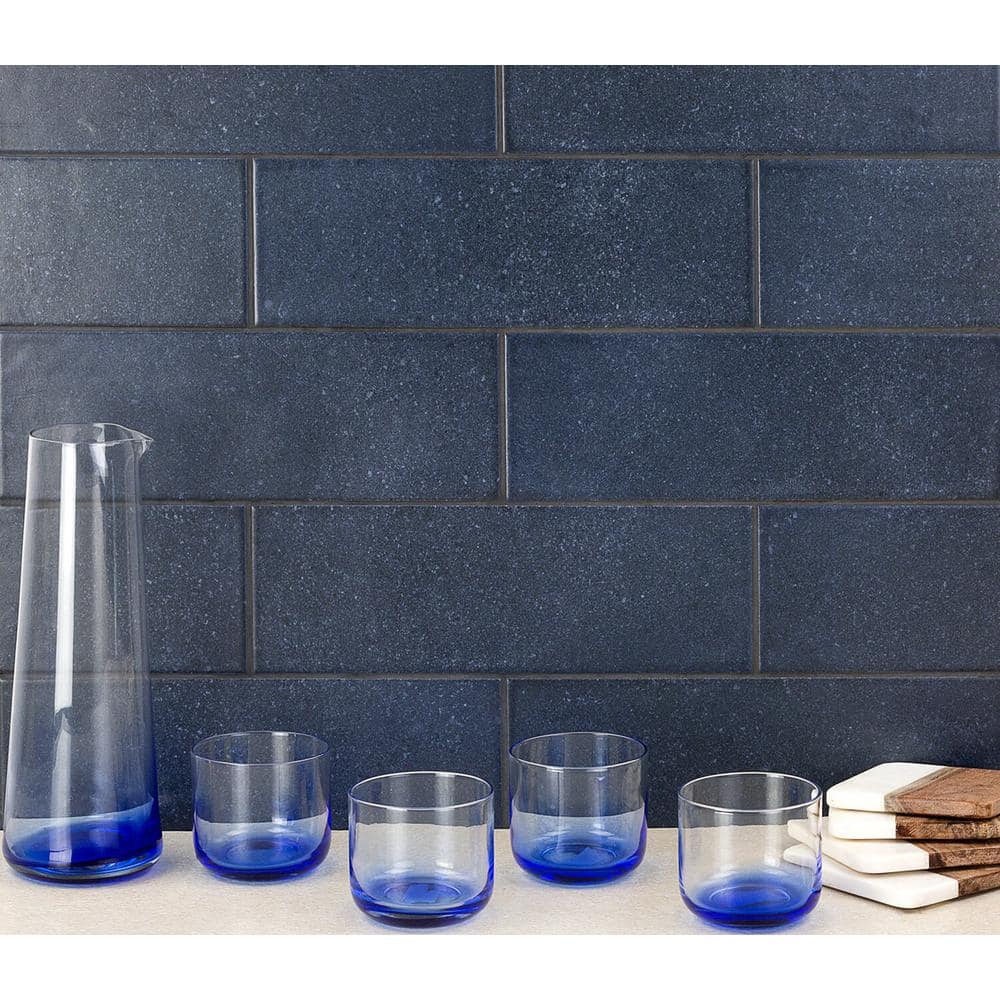 Piston Camp Blue Rock 4 in. x 12 in. Matte Ceramic Subway Wall Tile (34-piece 10.97 sq. ft. / box) - Hercitys