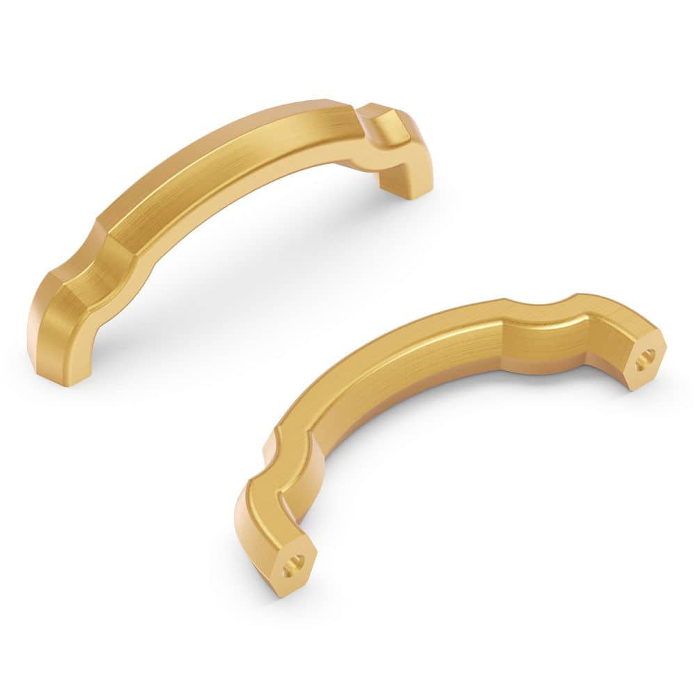 Veranda 3 in. (76 mm) Center-to-Center Brushed Golden Brass Finish Cabinet Pull (10-Pack) - Hercitys