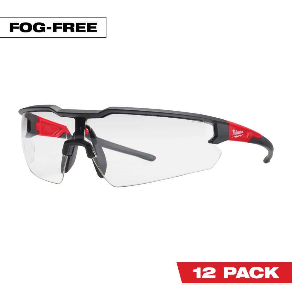 Safety Glasses with Clear Fog-Free Lenses (12-Pack) - Hercitys