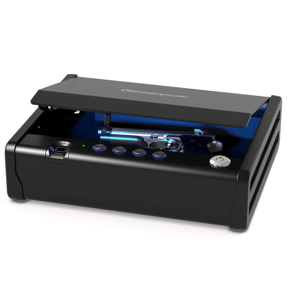 Biometric Gun Safe for 1 Pistol with Fingerprint Lock and Interior Lights - Hercitys