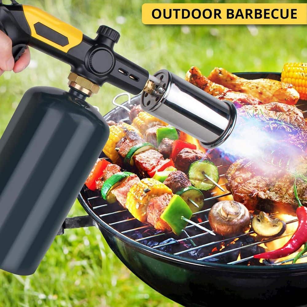 Powerful Cooking Torch Propane Adjustable Flame Culinary Grilling Torch Lighter with Finger Guard for BBQ Campfire - Hercitys