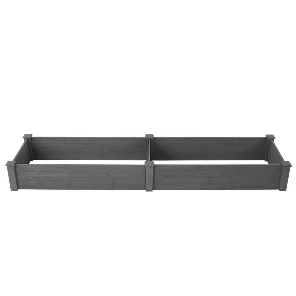 96 in. x 28 in. x 10 in. Over Ground Raised Garden Bed, Large Long Planter Box for Outdoor, Tool-Free Assembly, Gray - Hercitys