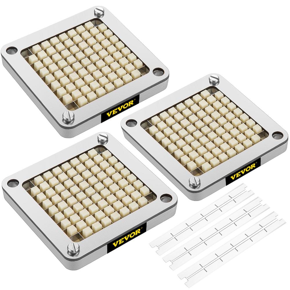 Replacement Chopper Blade 3/8 in. 3 PCS French Fry Blade Assembly Stainless Steel Dicer Parts and Push Block - Hercitys