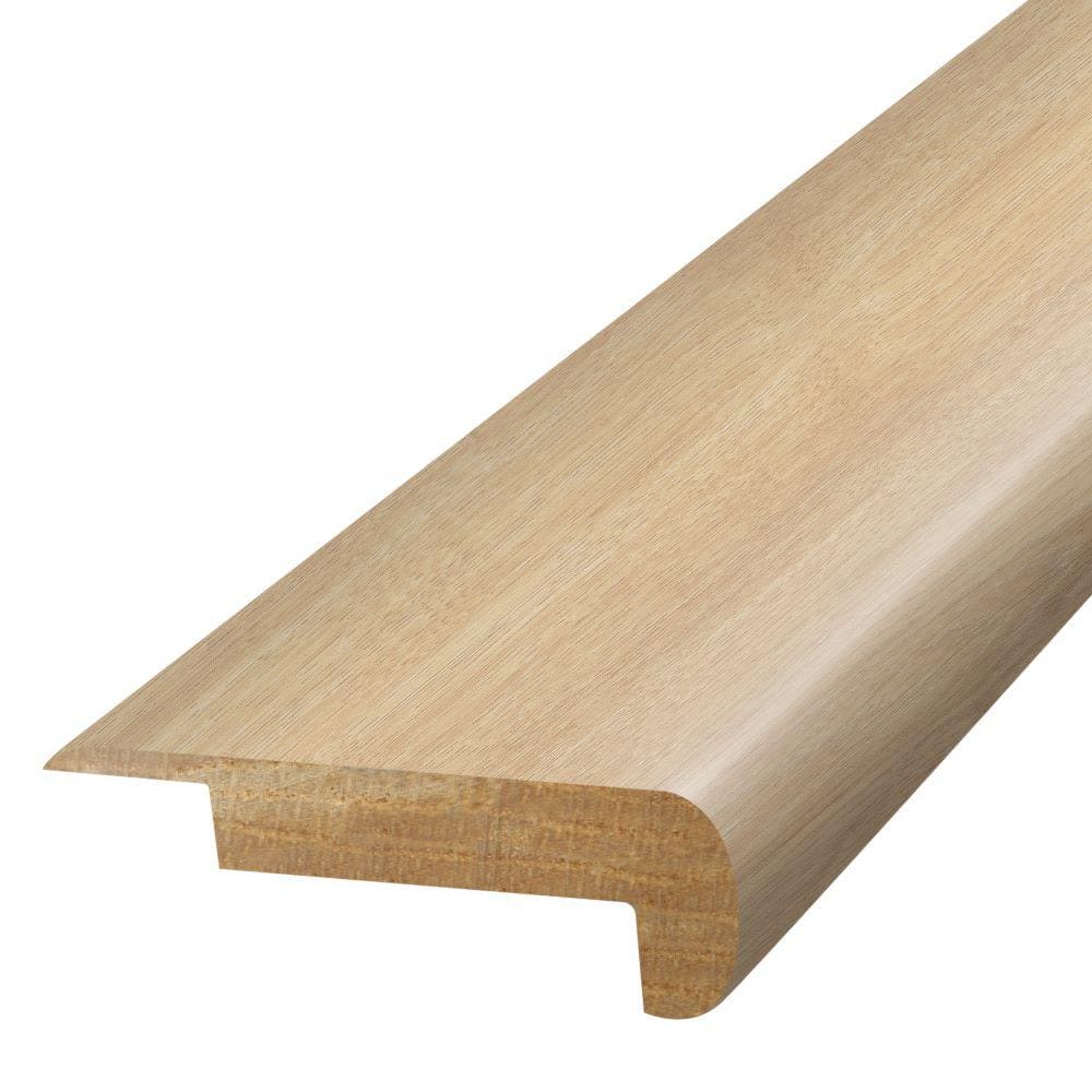 Raw Linen 0.75 in. T x 2.37 in. W x 78.7 in. L Textured Wood Look Laminate Moulding/Trim Stair Nose Molding - Hercitys