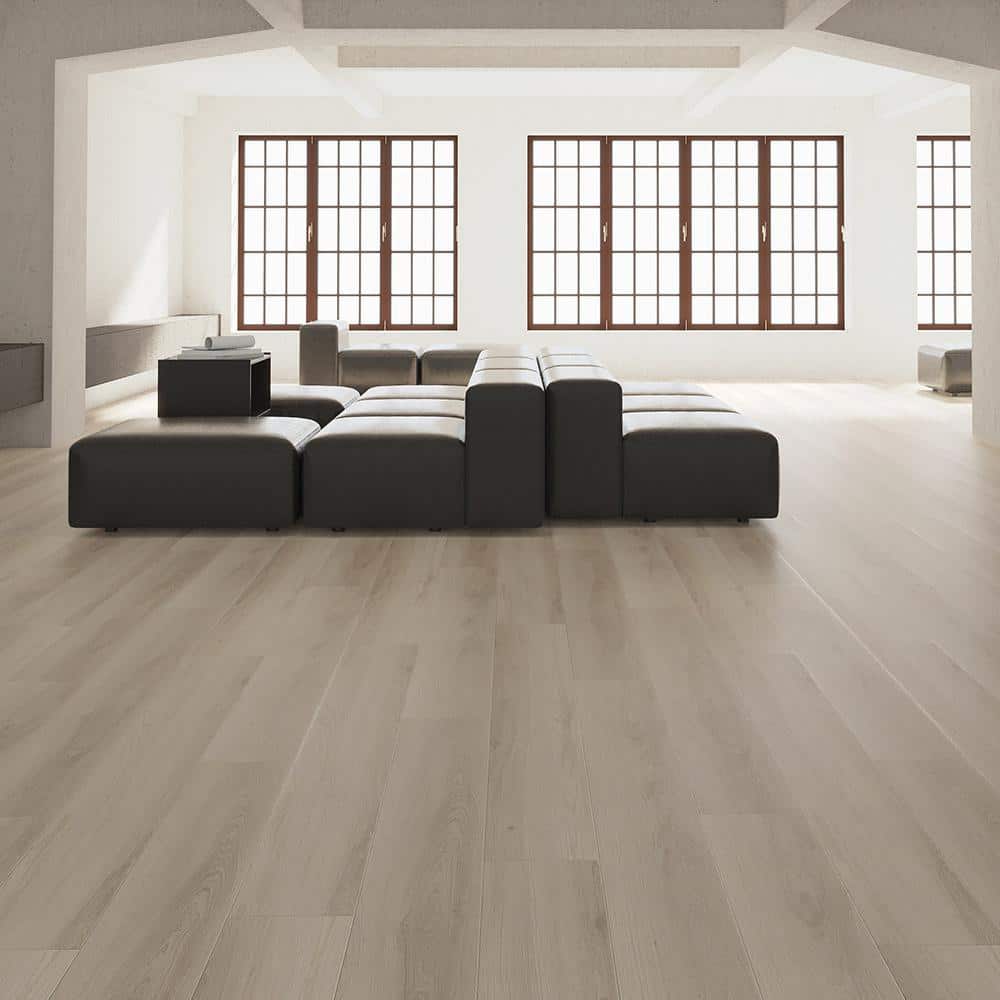 Soothing Malibu 12 mm Thick x 9.37 in. Wide x 87.20 in. Length Waterproof Laminate Wood Flooring (28.42 sq. ft./Case) - Hercitys