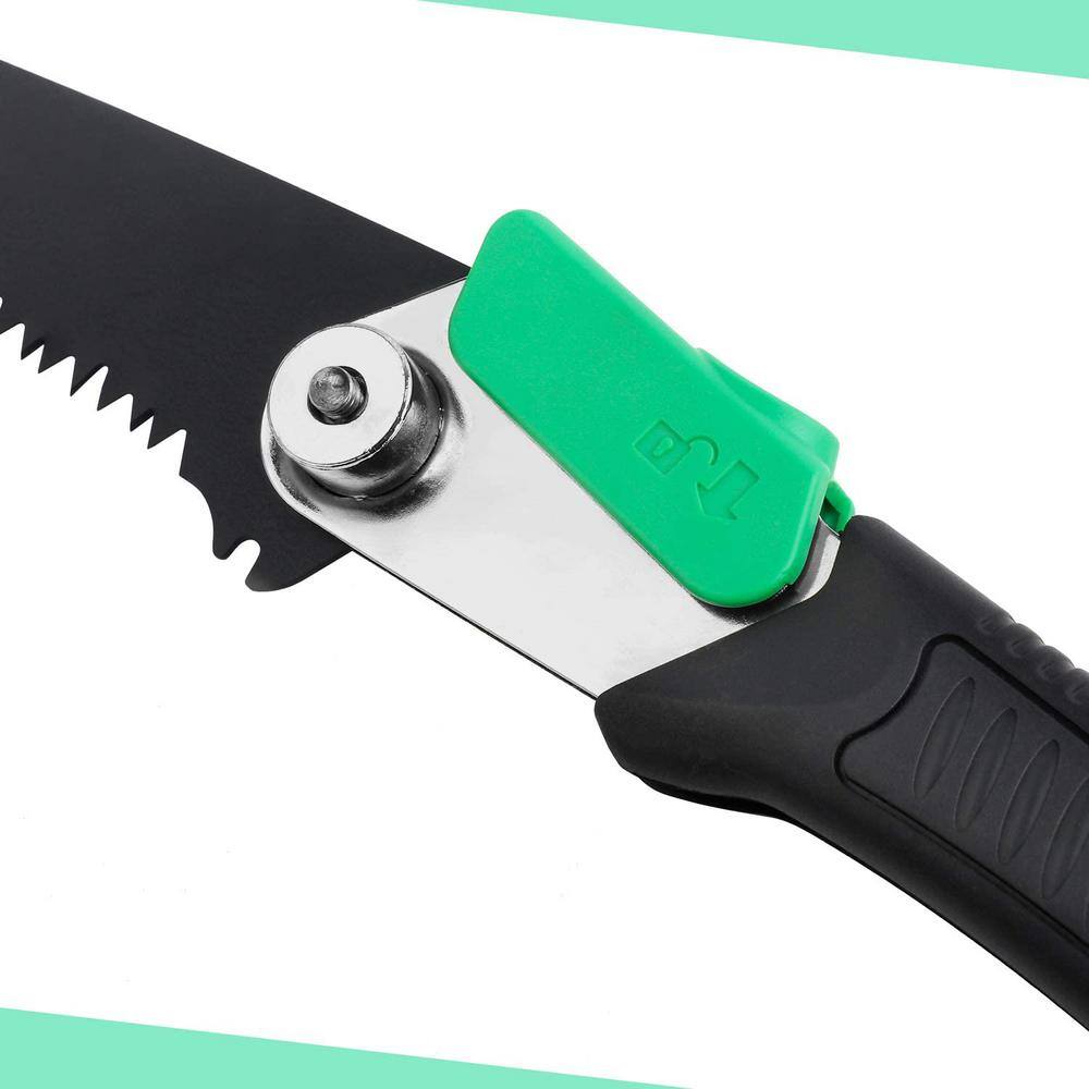 7.5 in. Black Metal and PVC Blade XL Teeth 3-in-1 Folding Saw Pruning Saw - Hercitys