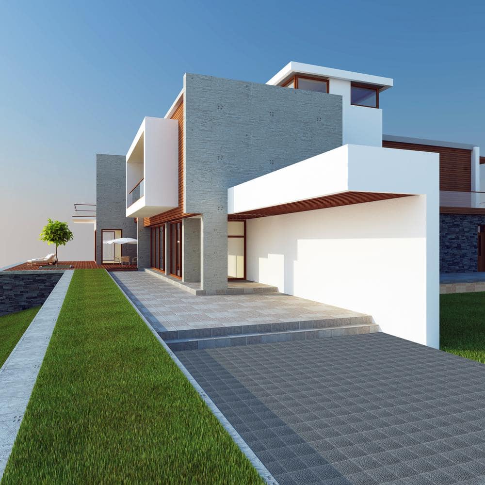 Plastic Interlocking Cobbled Stone Look Garden Pathway Tiles, Decorative Floor Grass Pavers Anti- Slip Mat (5-Pack) - Hercitys