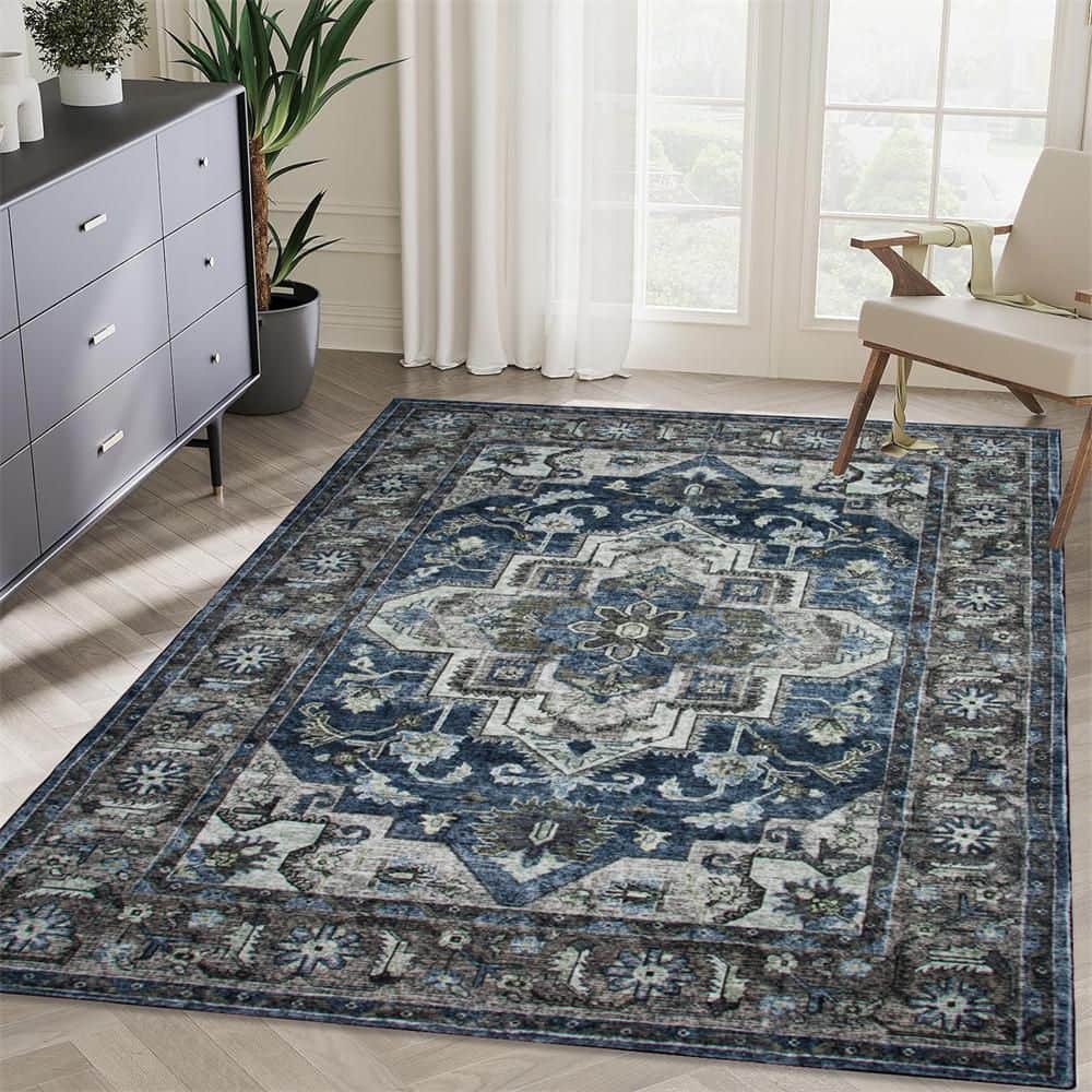 Area Rug 5×7 Vintage Bohemia Non-slip Washable Rug - Hercitys
