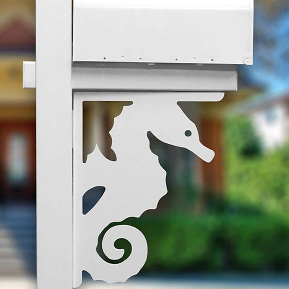 Decorative 16 in. Paintable PVC Seahorse Mailbox or Porch Bracket - Hercitys
