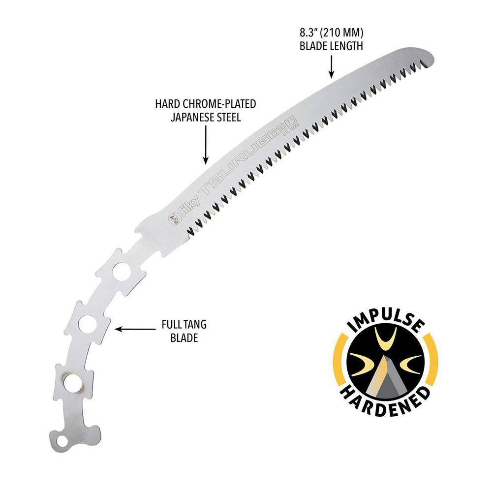 TSURUGI 8 in. Curved Large Teeth Hand Saw Replacement Blade - Hercitys