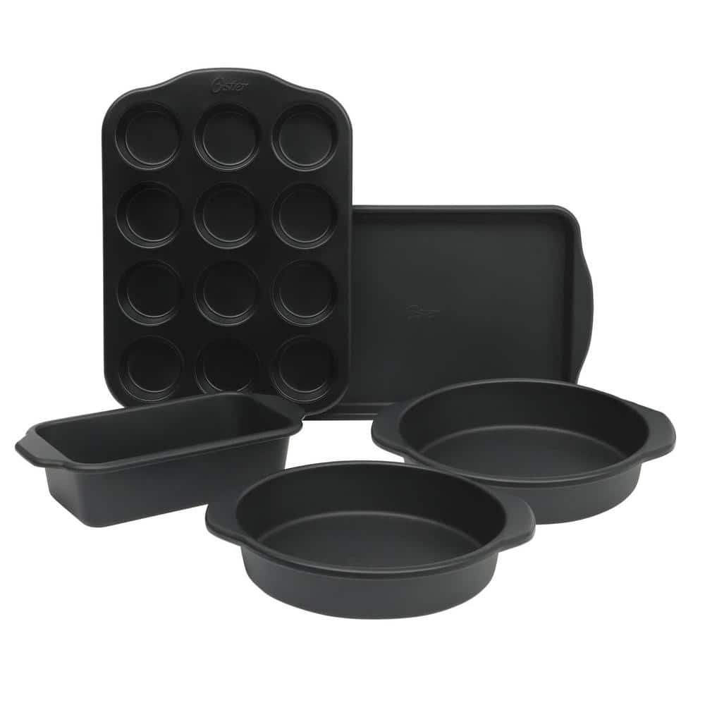 Teston Platinum Collection 5-Piece Nonstick Carbon Steel Bakeware Set in Matte Black - Hercitys