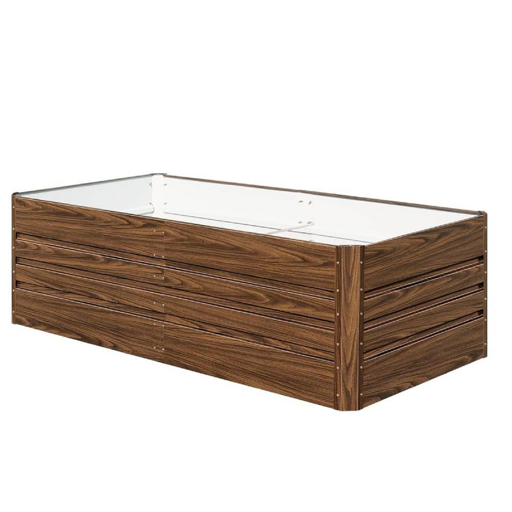 Galvanized Raised Garden Bed 72in. L x 36in. W x 24in. H Bottomless Design Metal Planter Box for Vegetables Flowers - Hercitys