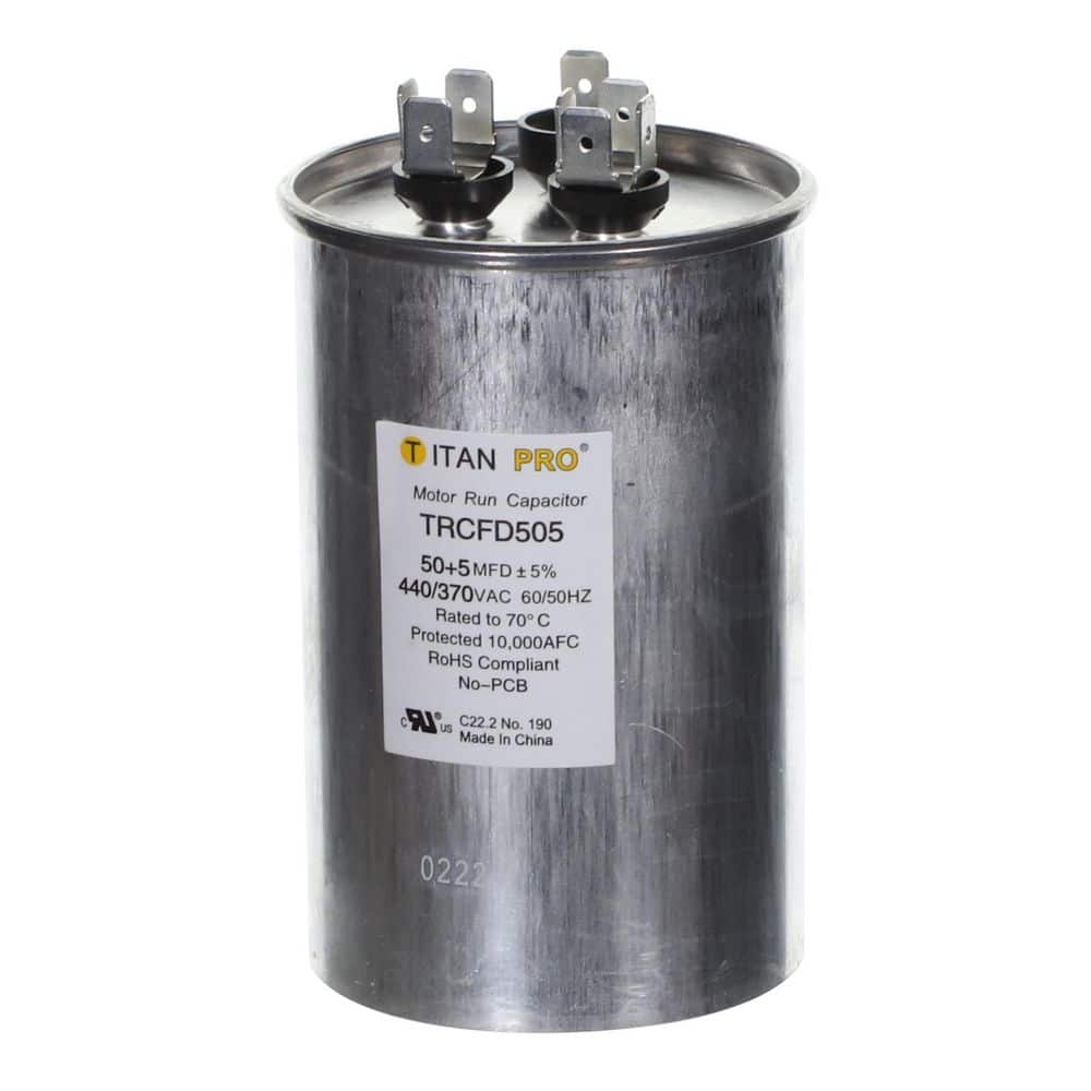 TITAN HD 50 Plus 5 MFD 440/370V Dual Voltage Round Run Capacitor - Hercitys