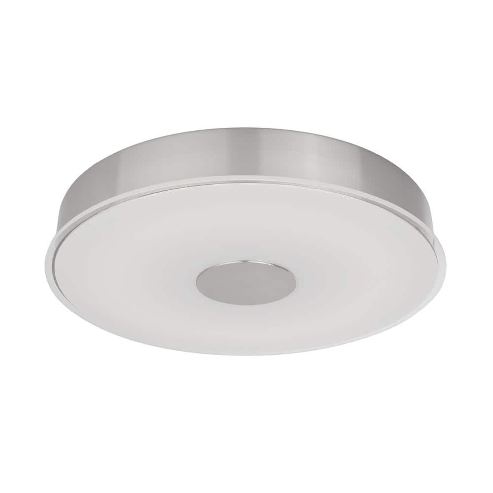 Parker 16 in. 1-Light 30-Watt Brushed Nickel Integrated LED Flush Mount - Hercitys