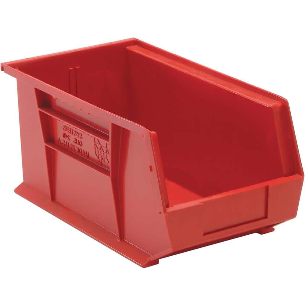 Ultra Series 7.38 qt. Stack and Hang Bin in Red (12-Pack) - Hercitys