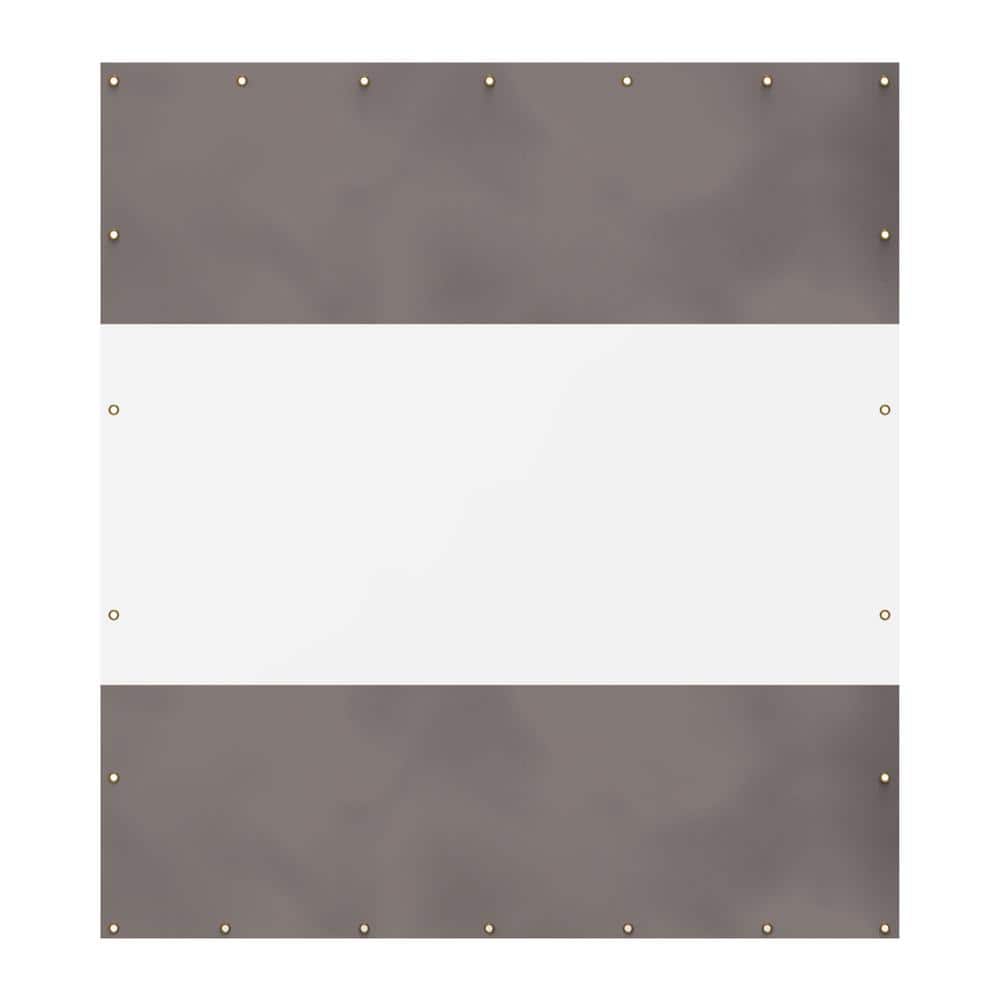 8 ft. H x 7 ft. W Gray Heavy Duty Outdoor Clear Panel Curtain Waterproof Weather Resistant for Patios, Gazebos, Pergola - Hercitys