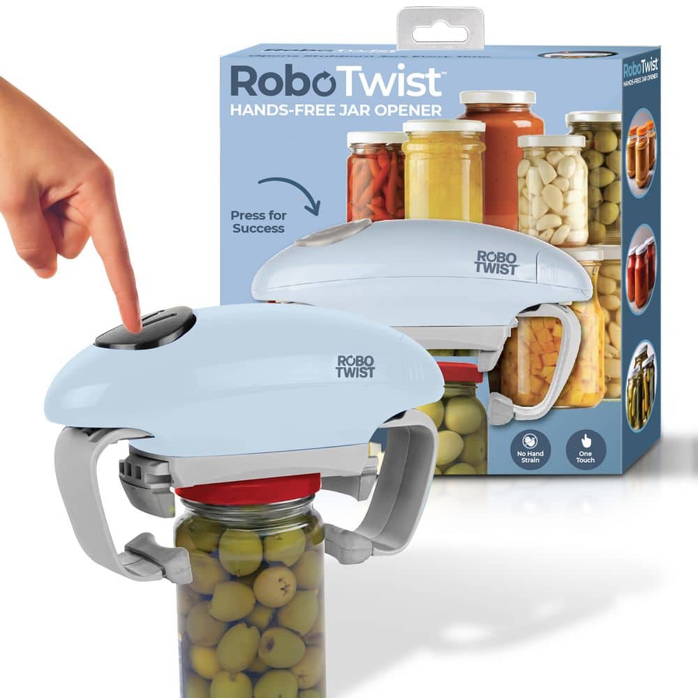 Robo Twist Hands-Free Electric Automatic Jar Opener in Pastel Blue - Hercitys