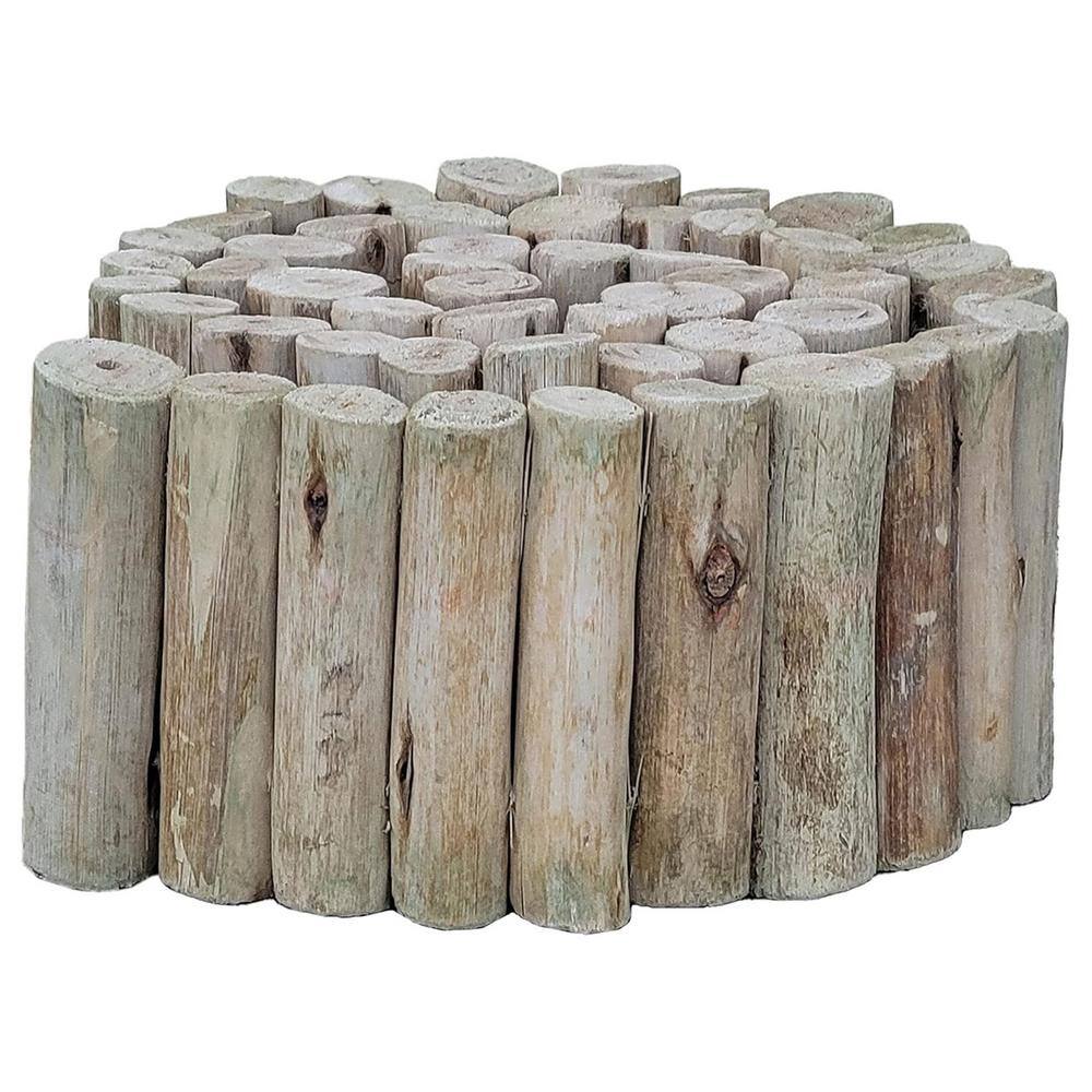 72 in. L x 6 in. H x 1.25 in. D Garden Natural Eucalyptus Wood Solid Log Landscape Edging Lawn Fence Borders - Hercitys