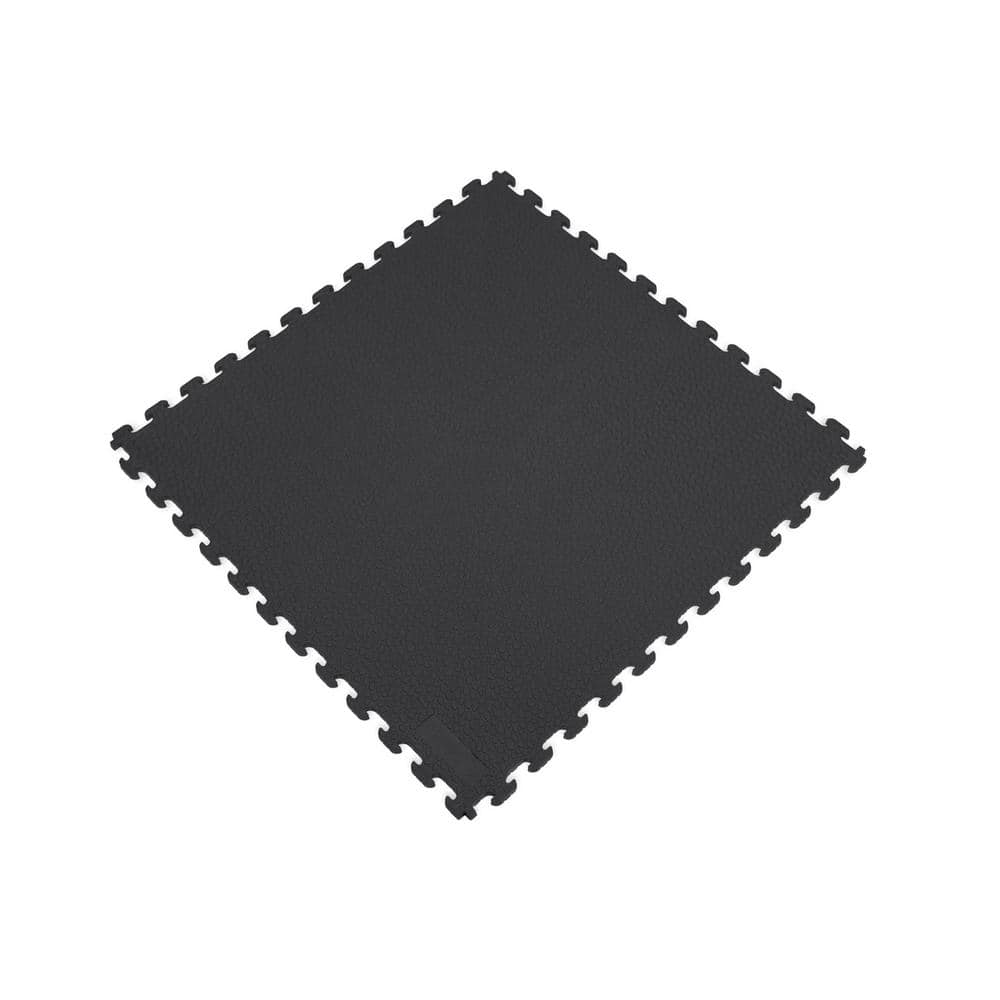 Rhino-Tec 18.3 in. x 18.3 in. Black PVC Sport and Gym Flooring Tile (6-Pieces) - Hercitys