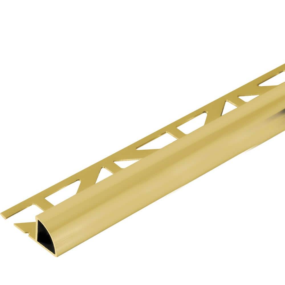 Durondell 3/8 in. x 8 ft. 2-1/2 in. Round Edge Aluminum Anodized Gold Molding and Transition Trim - Hercitys