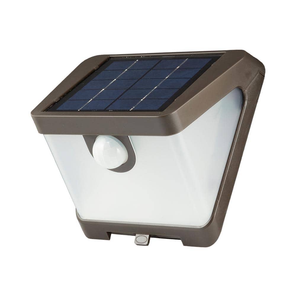 SWL 30-Watt, Bronze, Motion Activated, Outdoor Integrated LED Solar Wedge Light, Dusk to Dawn, 500 Lumens, 4000K - Hercitys