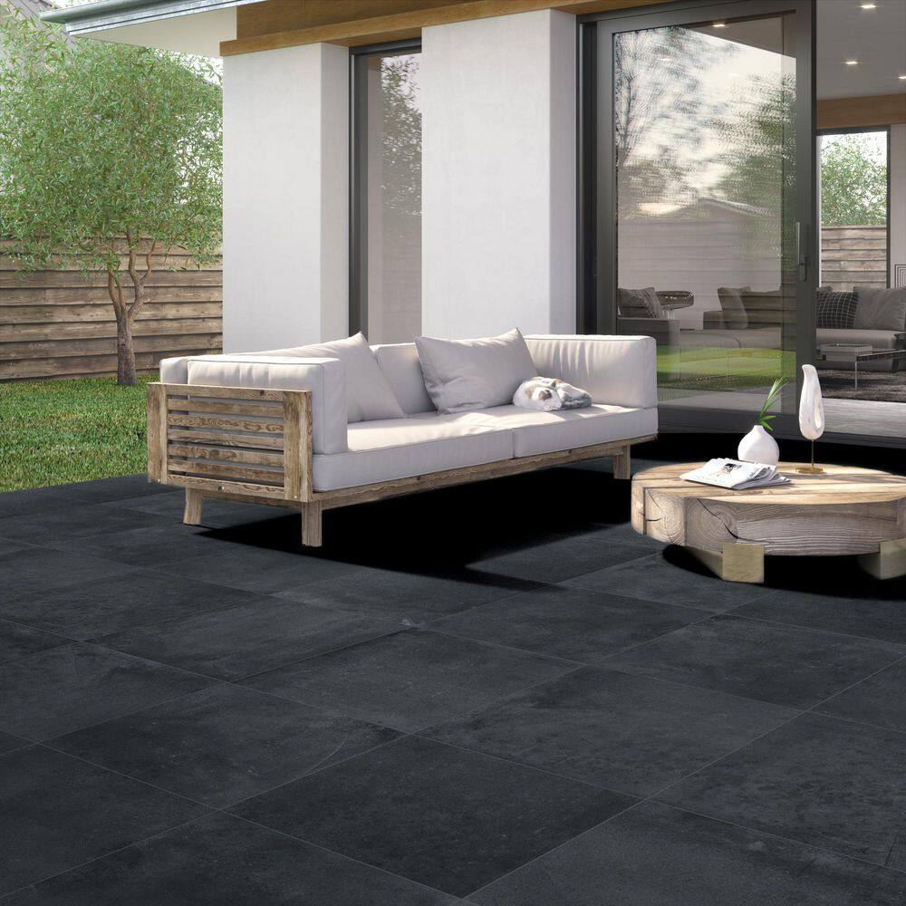 Nolitan Carbon 3 cm x 24 in. x 24 in. Porcelain Paver Floor Tile (8 sq. ft./Case) - Hercitys