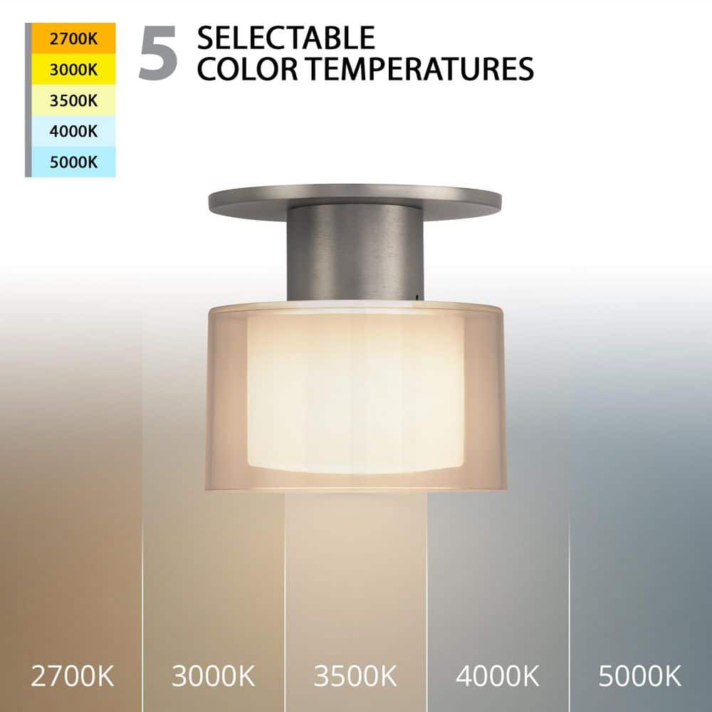 Twist-N-Lite 5 in. Brushed Nickel Selectable LED Semi-Flush Mount - Hercitys