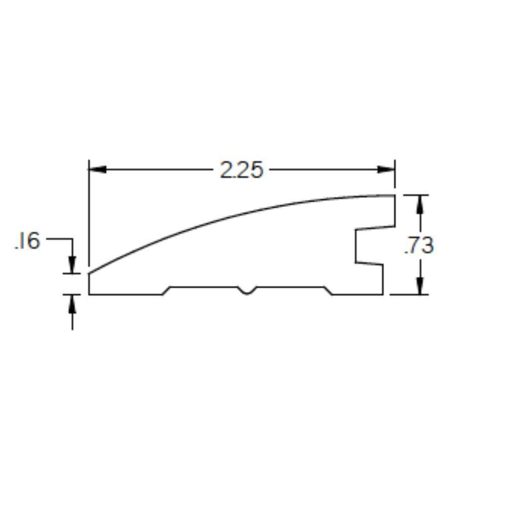 Cadiz 0.38 in. Thick x 2 in. Wide x 78 in. Length High Gloss Wood Reducer Hardwood Trim - Hercitys