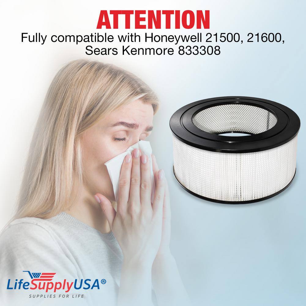 True HEPA Filter Replacement Compatible with Honeywell 21500 21600 Sears Kenmore 833308 Air Purifier - Hercitys