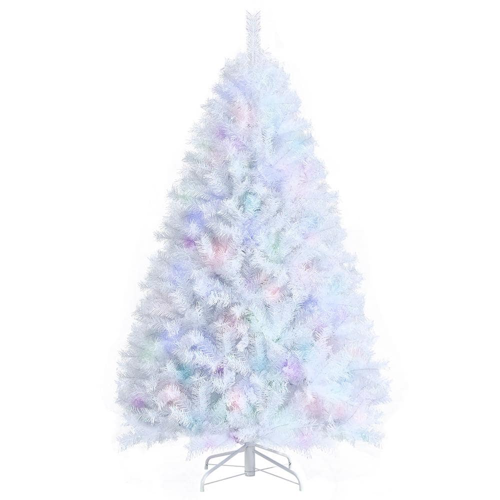 6 ft. White Iridescent Tinsel Artificial Christmas Tree with 792 Branch Tips - Hercitys