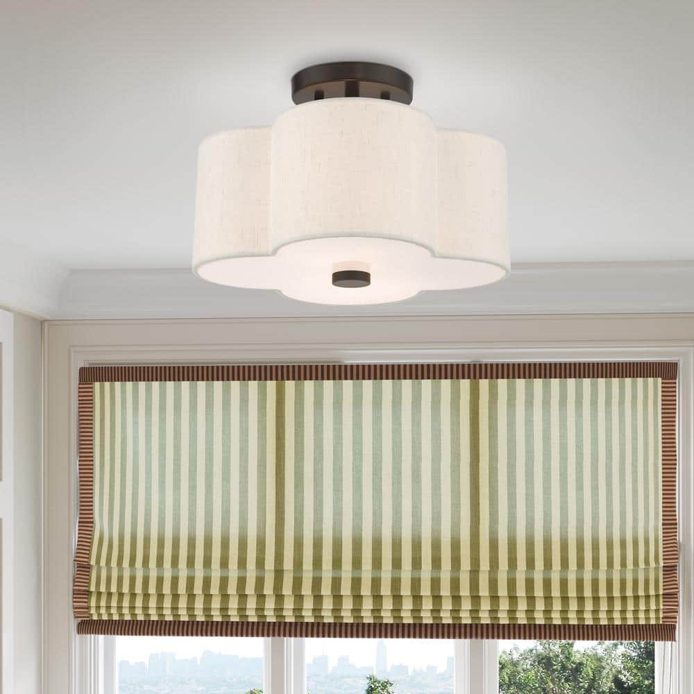 Solstice 2 Light English Bronze Semi Flush Mount - Hercitys