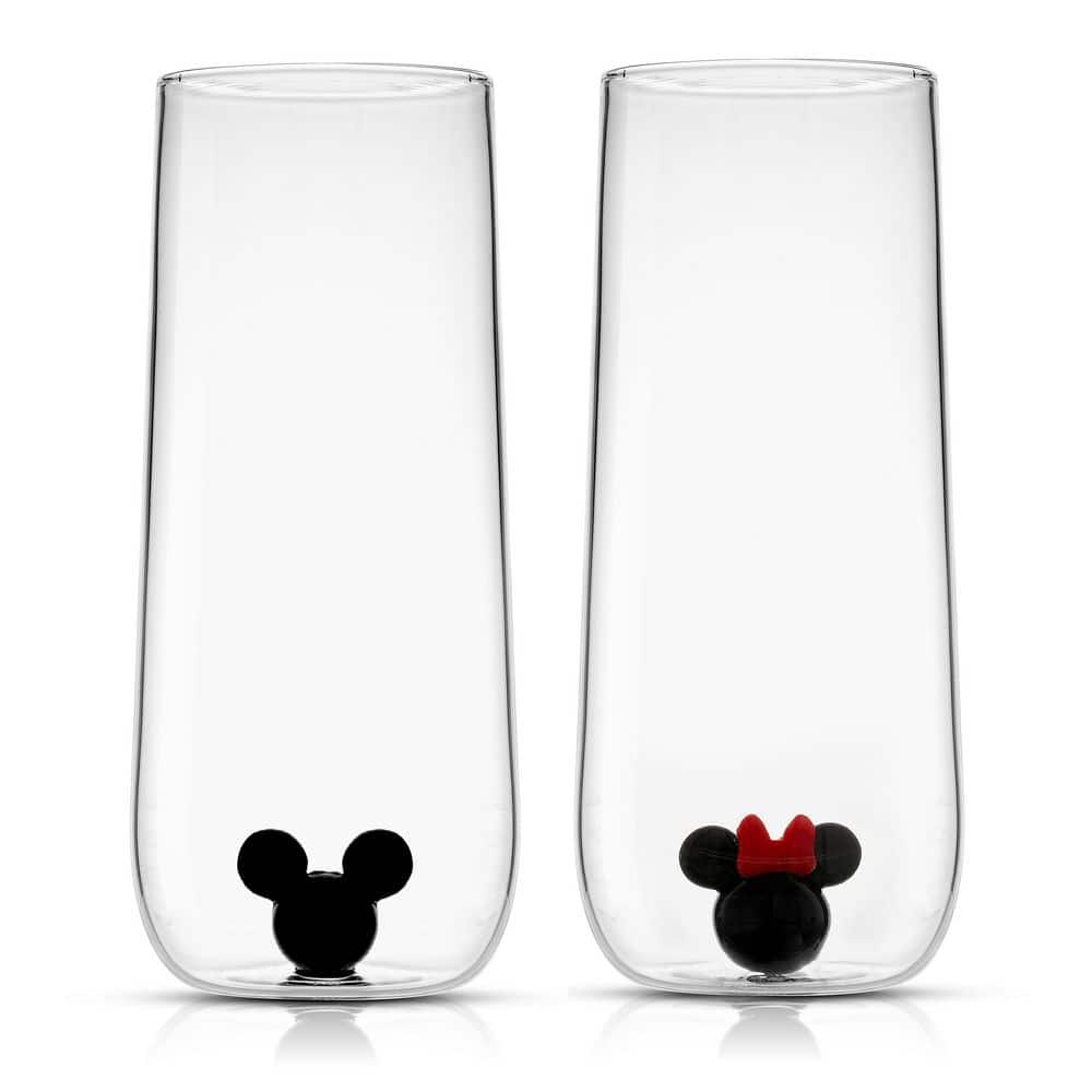 Mickey and Minnie Icon Tall Drinking Glass (Set of 2 Mixed 1 Mickey and 1 Minnie) - Hercitys