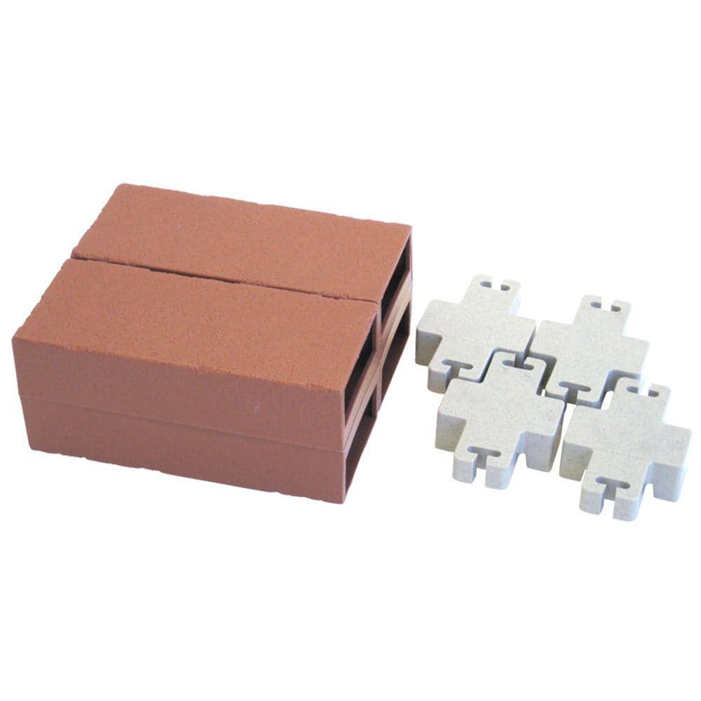 Unlit Bricks and 4 Connectors (No Solar Cubes) for Let’s Edge It! Plastic Brick Edging (Set of 4) - Hercitys