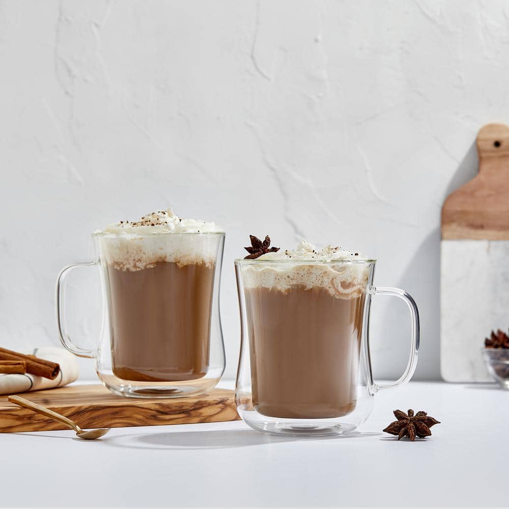 Diner Double Wall Insulated Coffee Mug Glasses – Set of 2 - Hercitys