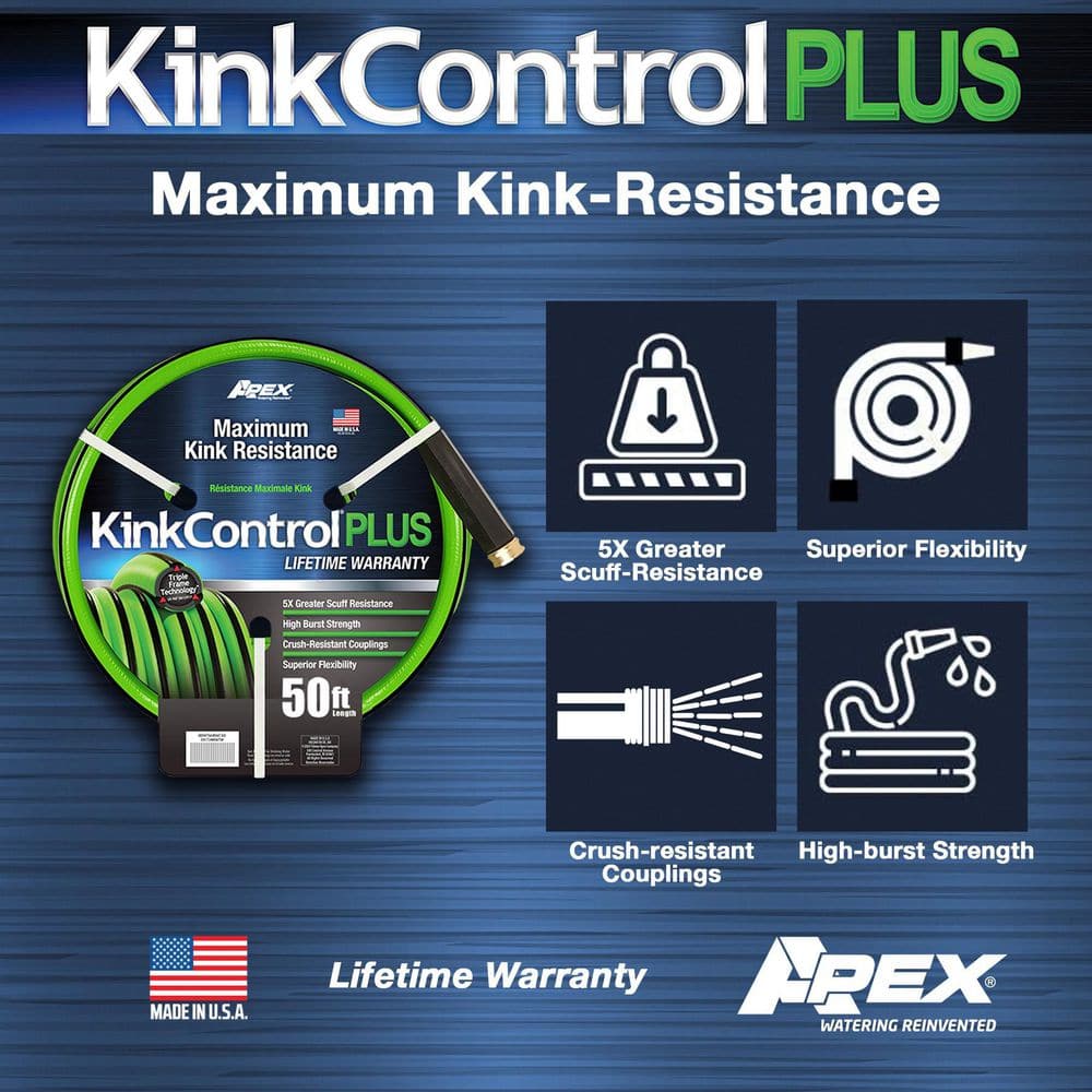 Kink Control Plus Garden Hose 5/8 in. x 100 ft. - Hercitys