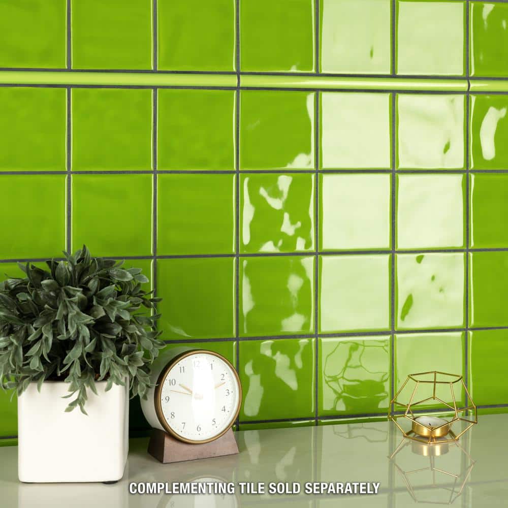 Twist Square Green Kiwi 11-3/4 in. x 11-3/4 in. Ceramic Mosaic Tile (9.8 sq. ft./Case) - Hercitys