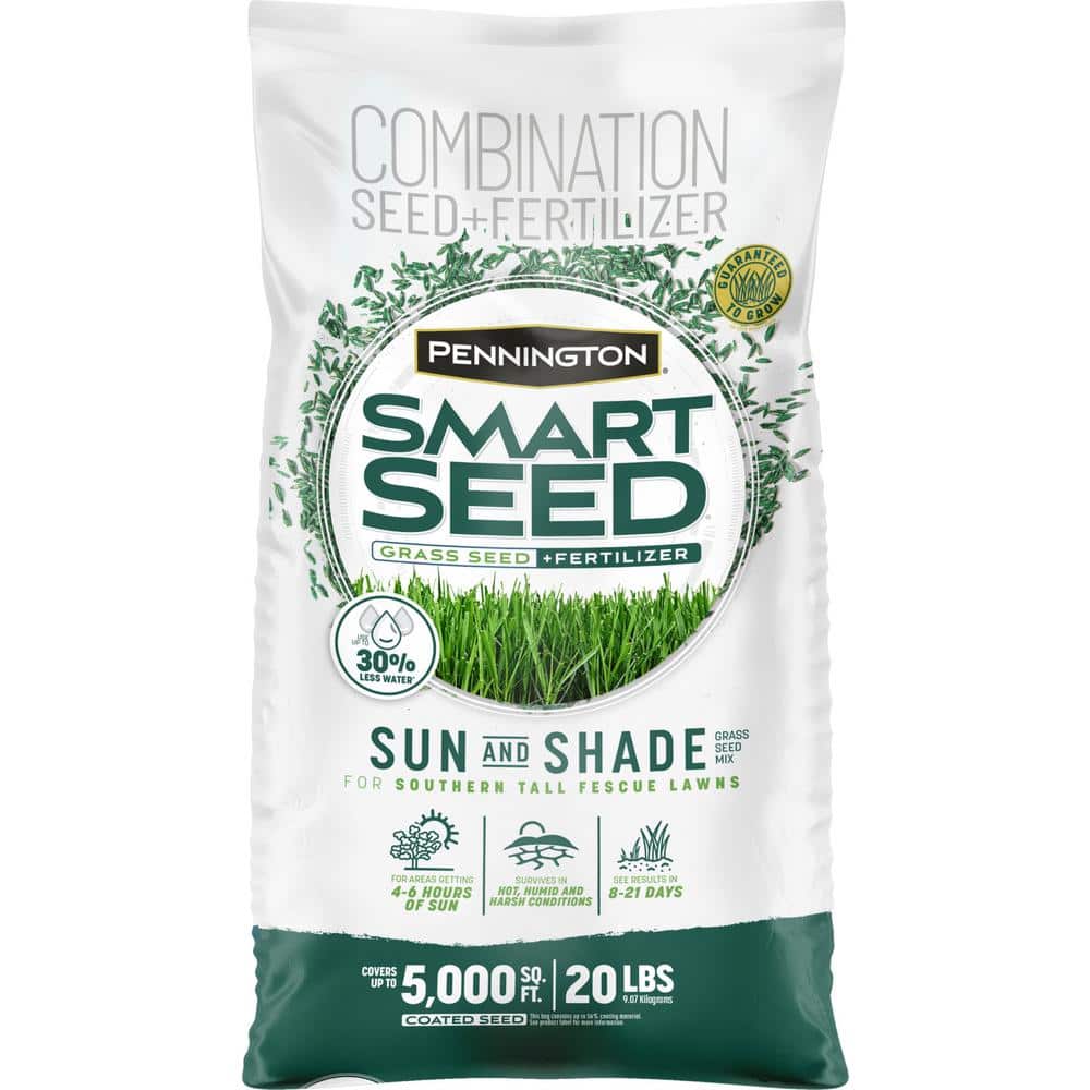 Smart Seed Sun and Shade South 20 lb. 6,660 sq. ft. Grass Seed and Lawn Fertilizer - Hercitys