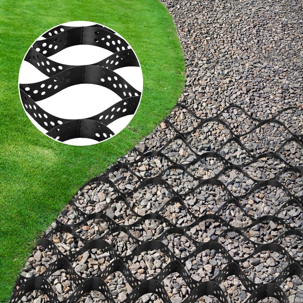 Gravel Grid 9 ft. W x 17 ft. L x 2 in. H Geocell Ground Grid 1885LBS Per Sq Patio Plastic Grid Paver for Slope Driveways - Hercitys