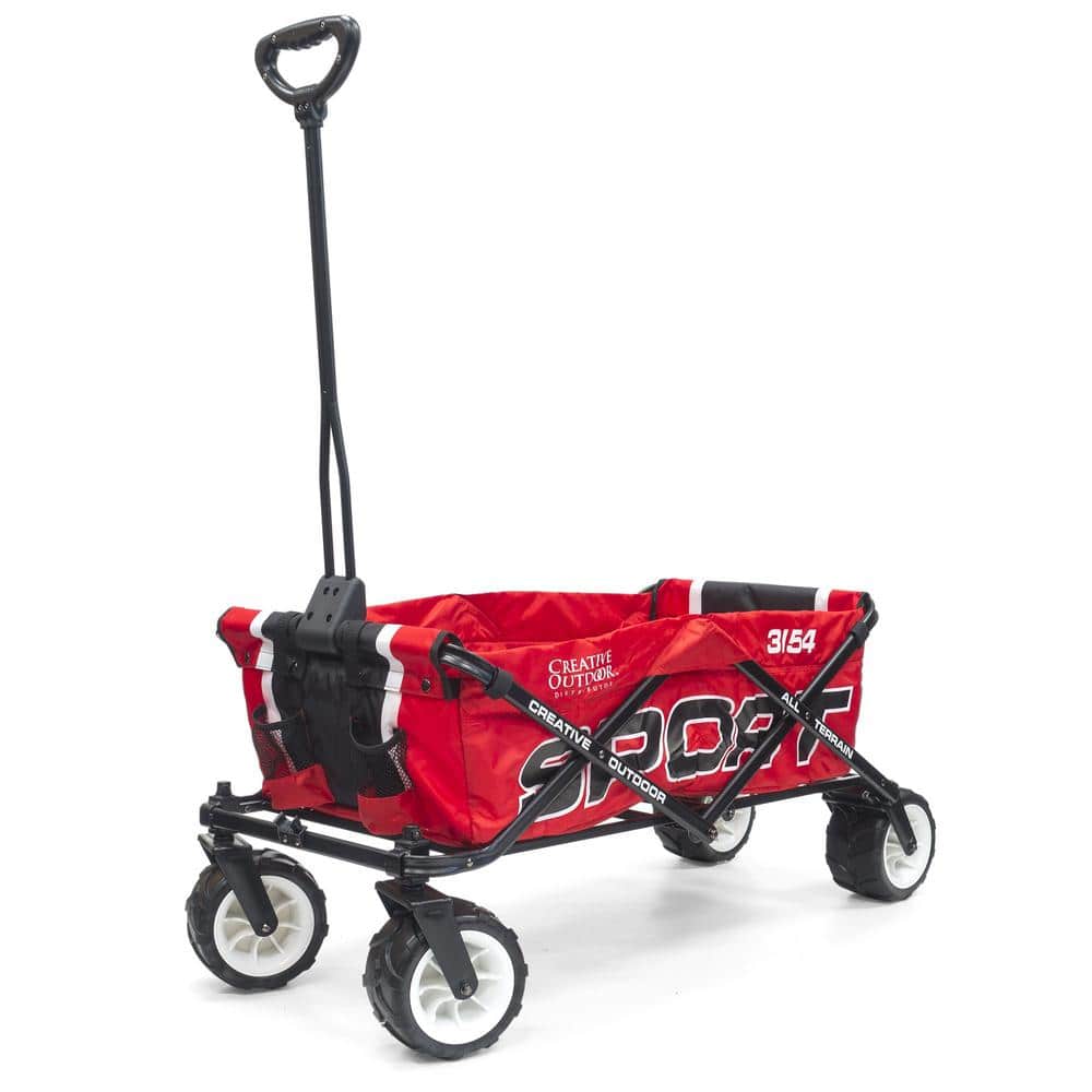 7 cu.ft. Metal Folding Garden Cart in Sport Red - Hercitys