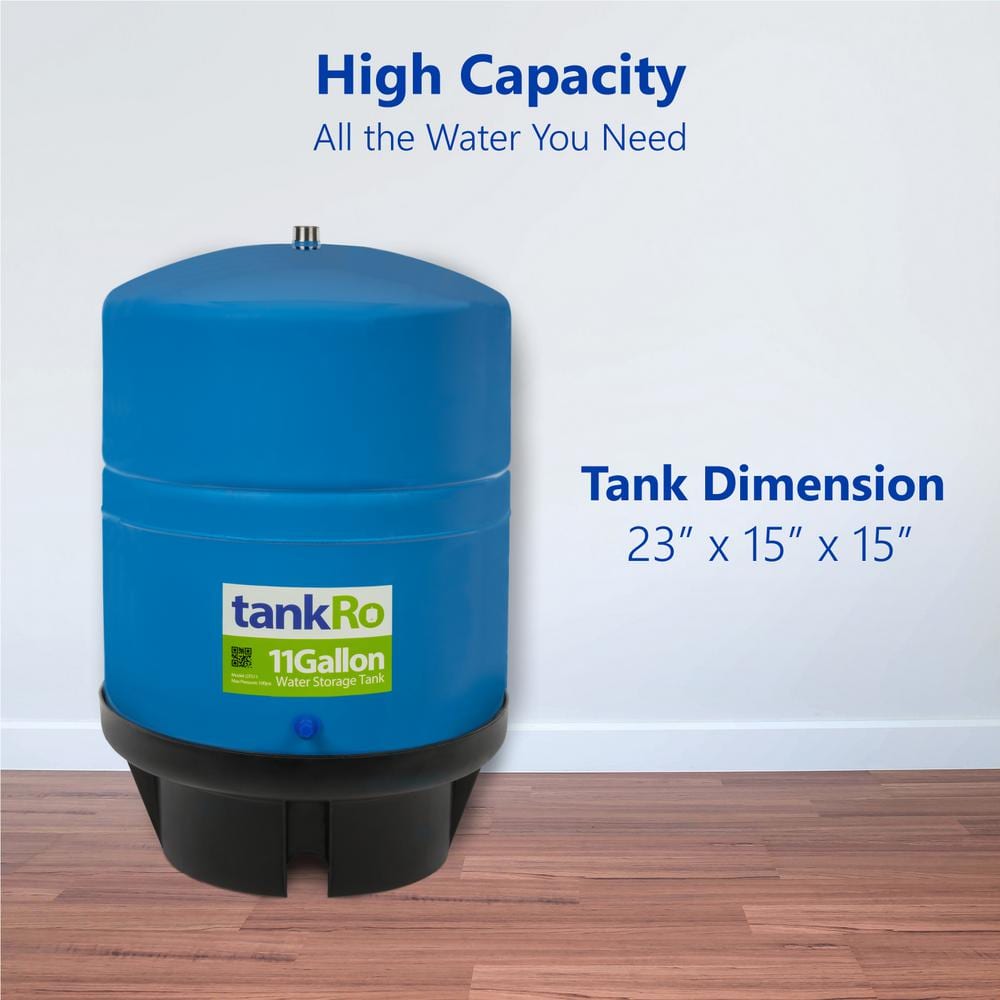 tankRO – RO Water Filtration System Expansion Tank – 11 Gal. Water Capacity – Reverse Osmosis Storage Pressure Tank - Hercitys