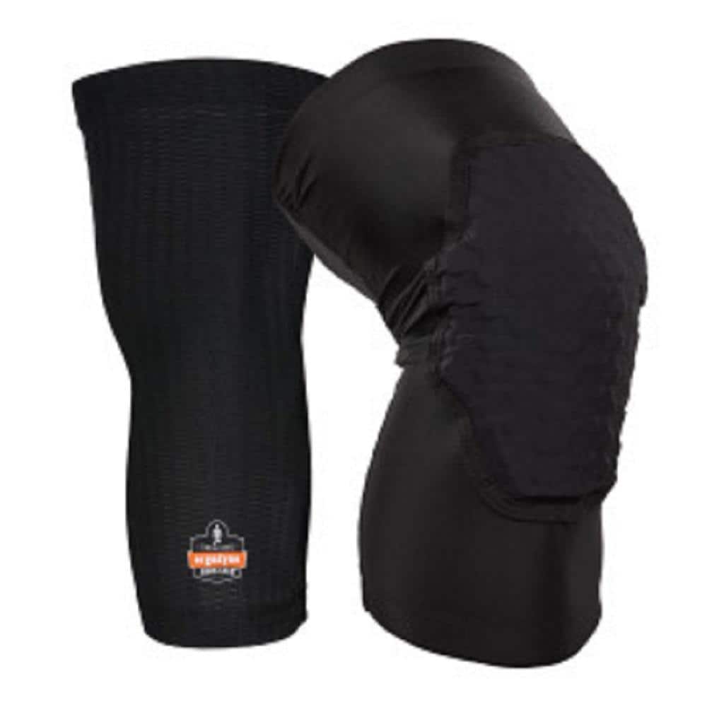 ProFlex Black Padded Foam Soft Shell Knee Sleeves with Pull Over Closure Lightweight- Large (Pair) - Hercitys