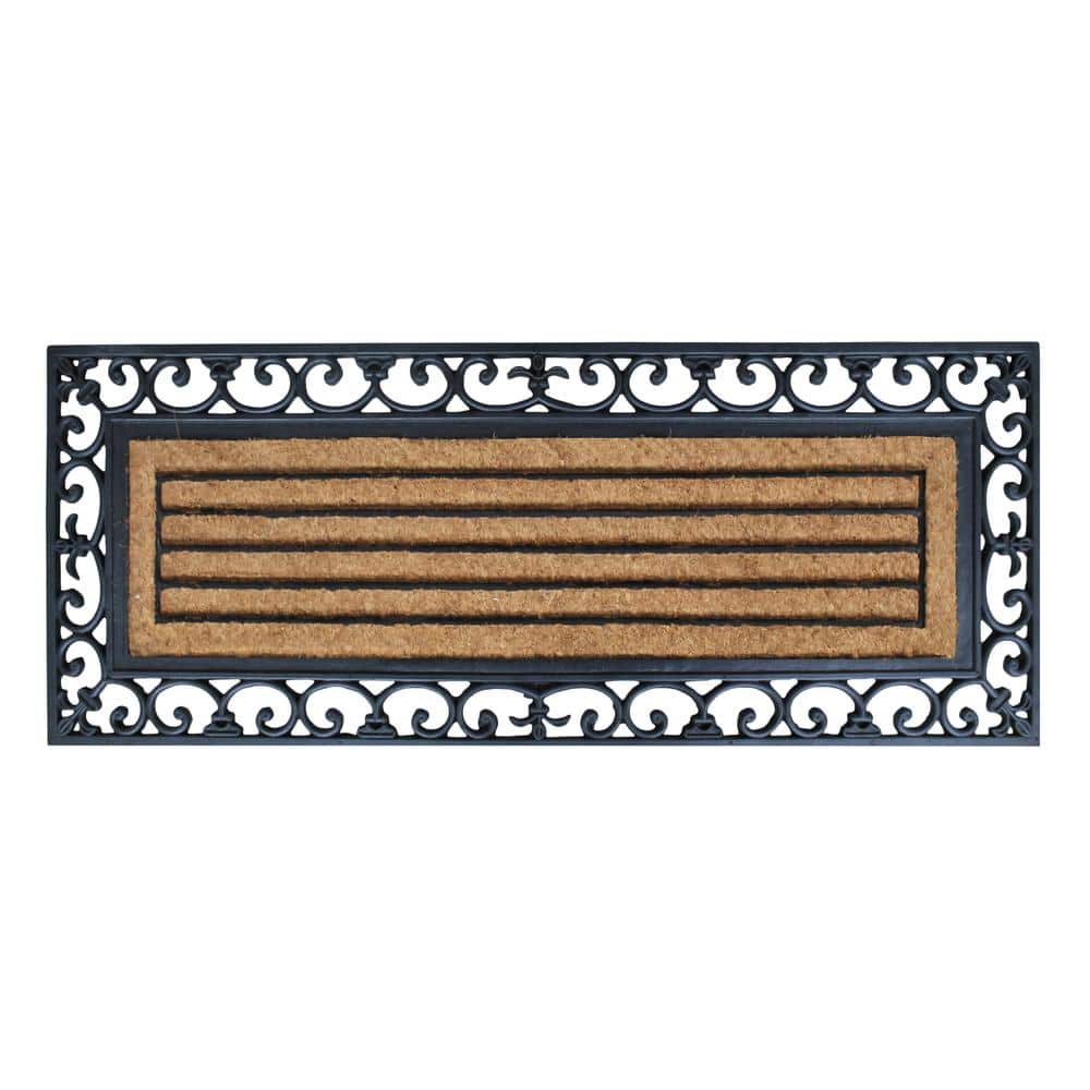 A1HC First Impression Clarence 18 in. x 48 in. Rubber and Coir Non-Slip Outdoor Door Mat - Hercitys