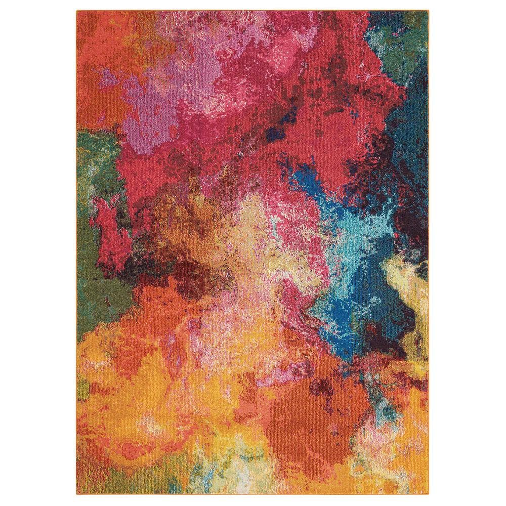 Celestial Palette 5 ft. X 7 ft. Modern Abstract Area Rug - Hercitys