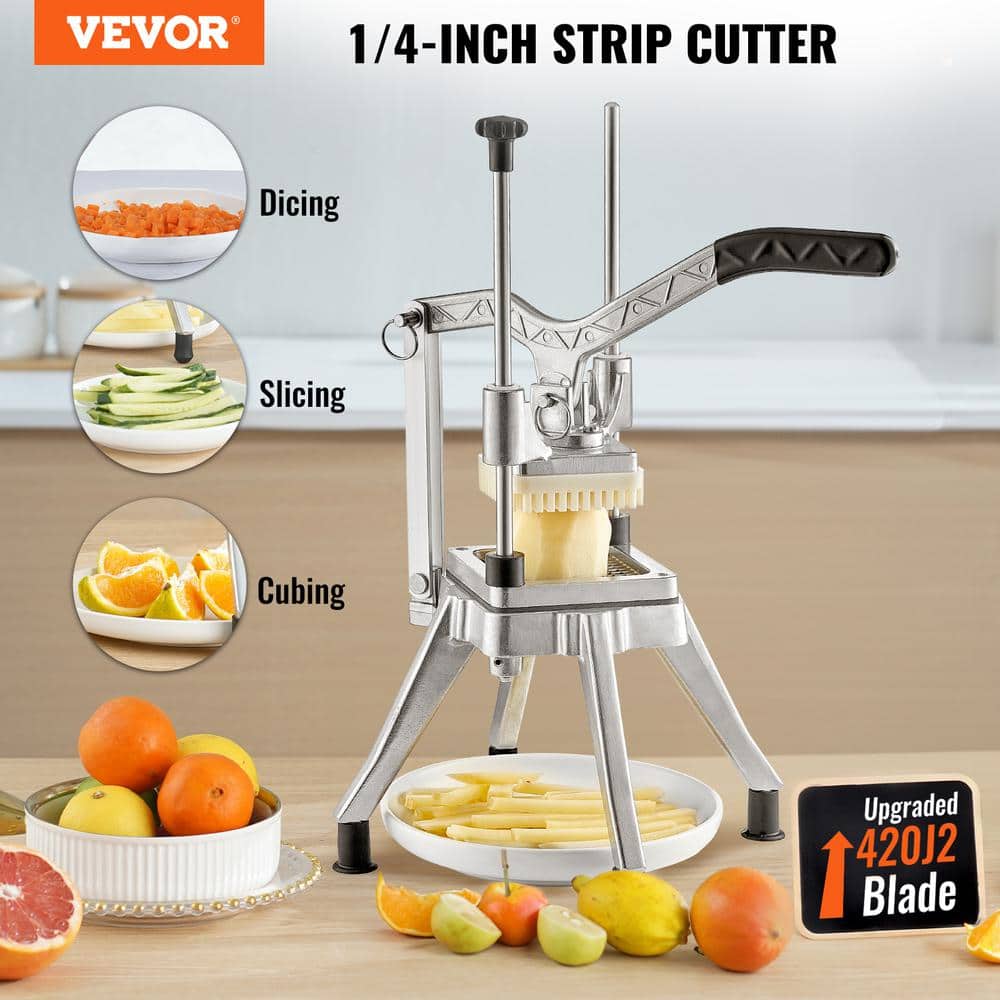 Commercial Vegetable Fruit Chopper 1/4 in. Blade Heavy Duty Professional Food Dicer Kattex French Fry Cutter - Hercitys
