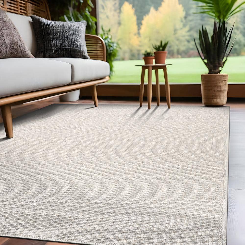 Wooly Bone 9 ft. x 12 ft. Solid Indoor Area Rug - Hercitys